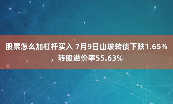 股票怎么加杠杆买入 7月9日山玻转债下跌1.65%，转股溢价率55.63%