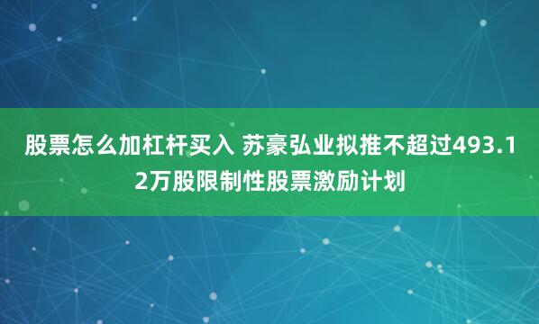 股票怎么加杠杆买入 苏豪弘业拟推不超过493.12万股限制性股票激励计划