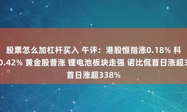 股票怎么加杠杆买入 午评：港股恒指涨0.18% 科指跌0.42% 黄金股普涨 锂电池板块走强 诺比侃首日涨超338%